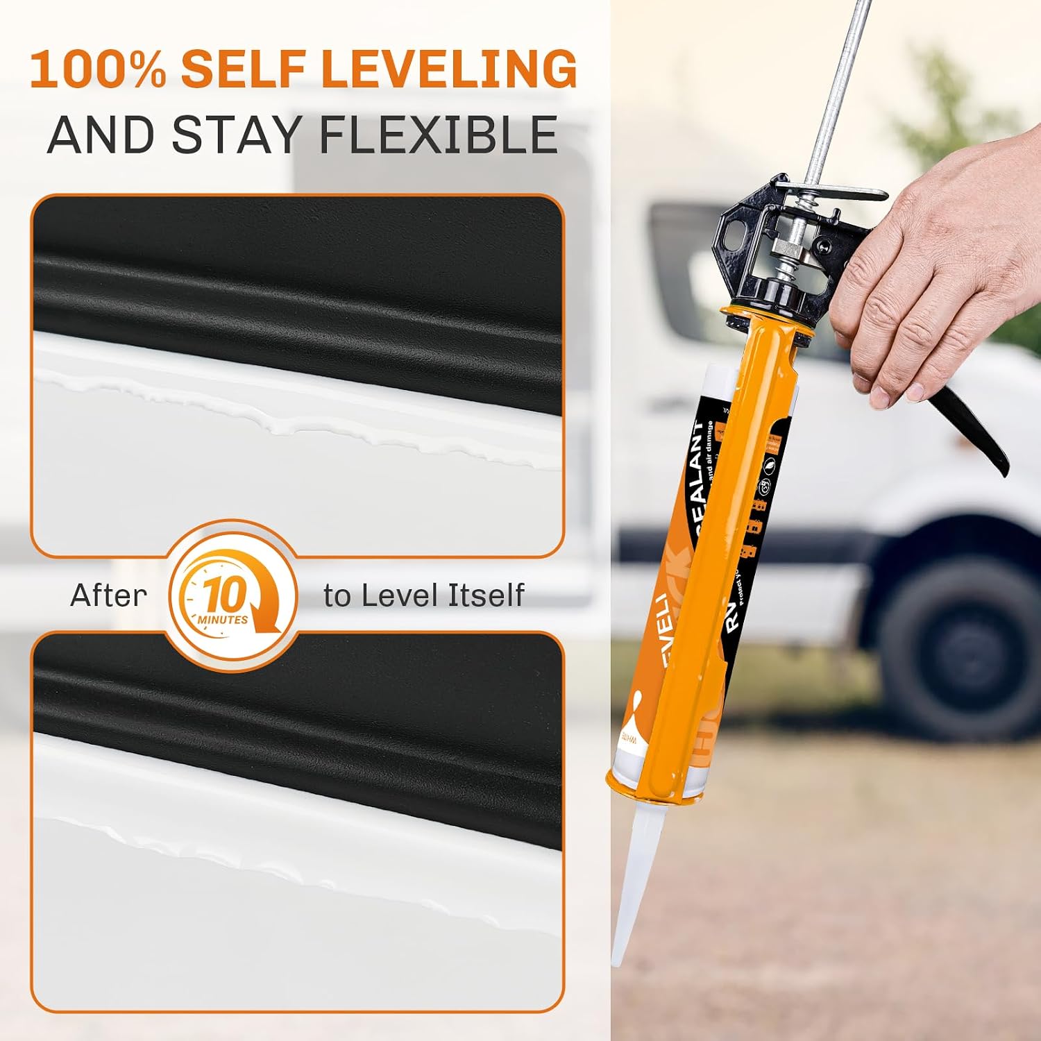 Thumbnail 2 de WELLUCK 12PC Self Leveling RV Roof Sealant Lap for RV Roofs, White