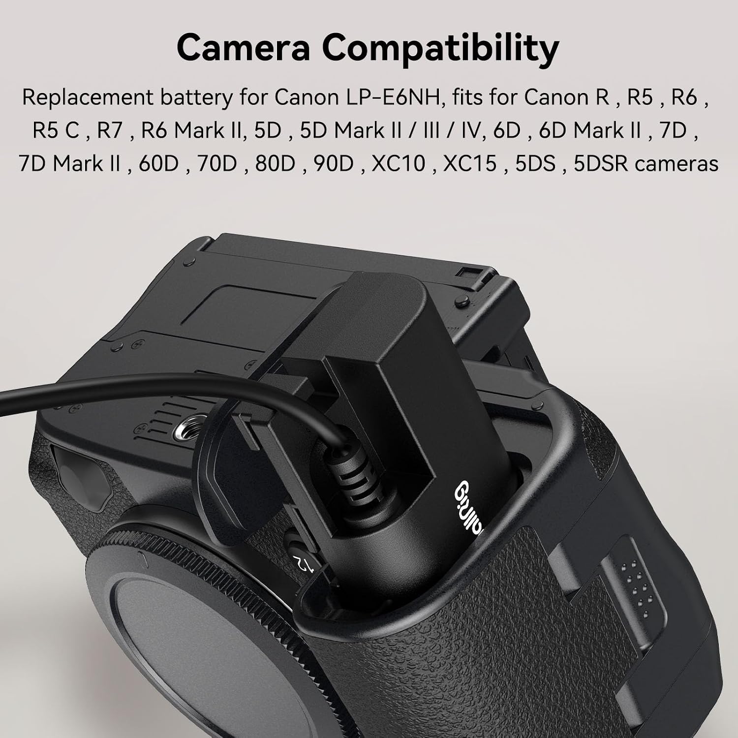 Detalle 2 de SMALLRIG 4252 Batterie factice LP-E6NH D-Tap