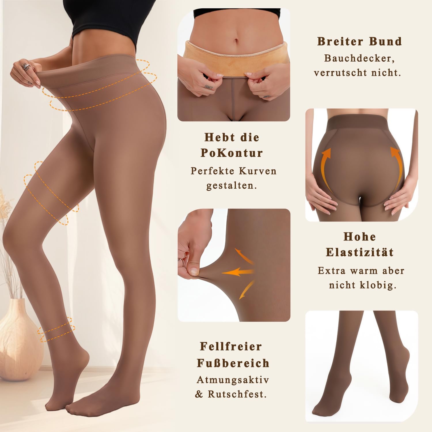 Detalle de BTkviseQat Thermostrumpfhose 220g für Winter