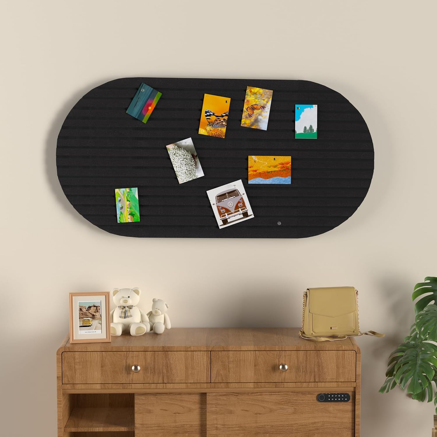 Thumbnail 6 de Tohiasen Felt Bulletin Board, 47" x 24" Modular Black Felt Pin Board