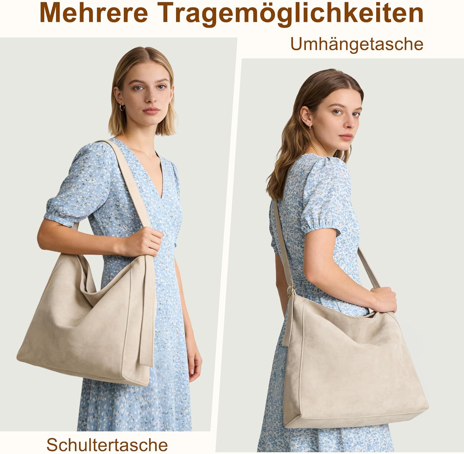 Thumbnail 2 de Gluckstar Handtasche Damen (Shopper) aus Kunstwildleder – große Schultertasche für Alltag, Arbeit und Reisen