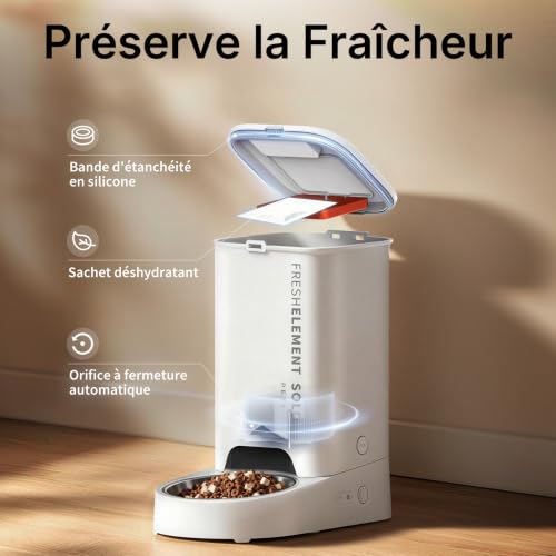 Thumbnail 3 de PETKIT Distributeur Automatique pour Chats et Chiens – Réserve 3L, WiFi 2,4 GHz, Bol Acier Inoxydable