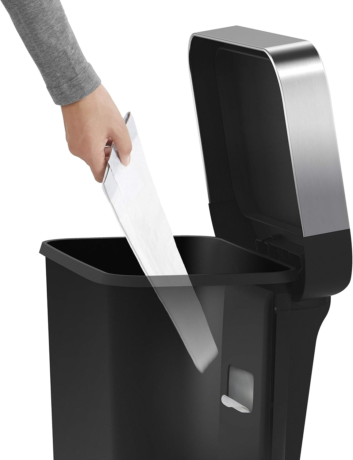 Detalle 2 de simplehuman CW1385CB – prostokątny kosz na pedał 45 l, czarny