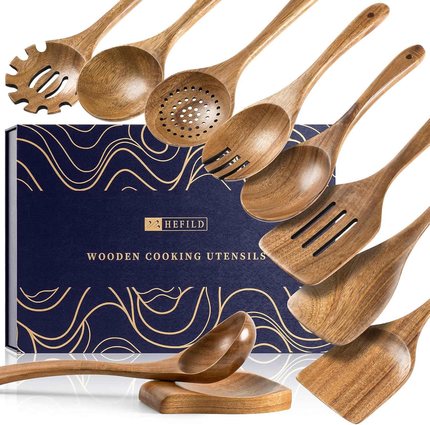 Thumbnail 6 de Hefild Wooden Spoons 10-Piece Acacia Utensil Set 🥄
