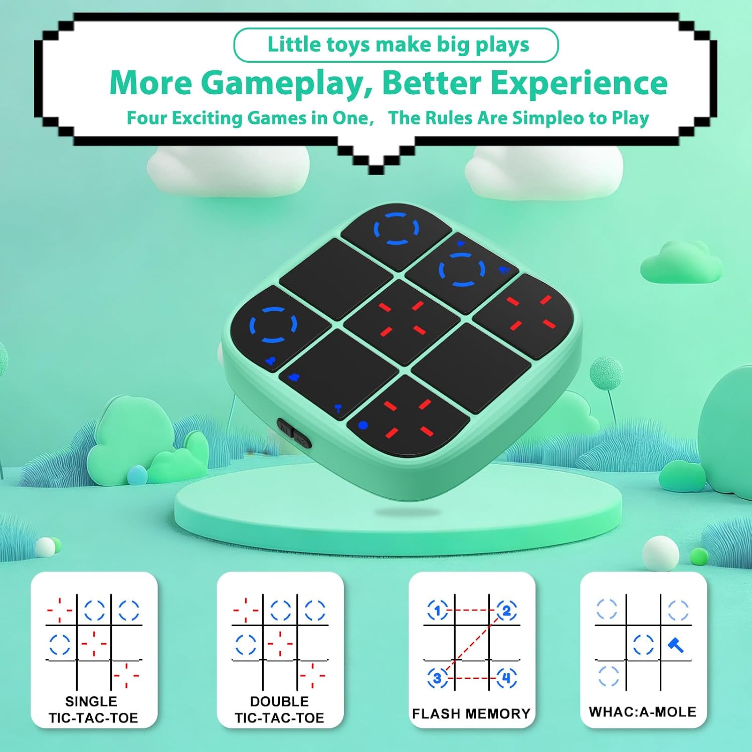 Detalle de KOQQQ Handheld Tic-Tac-Toe Game, Rechargeable