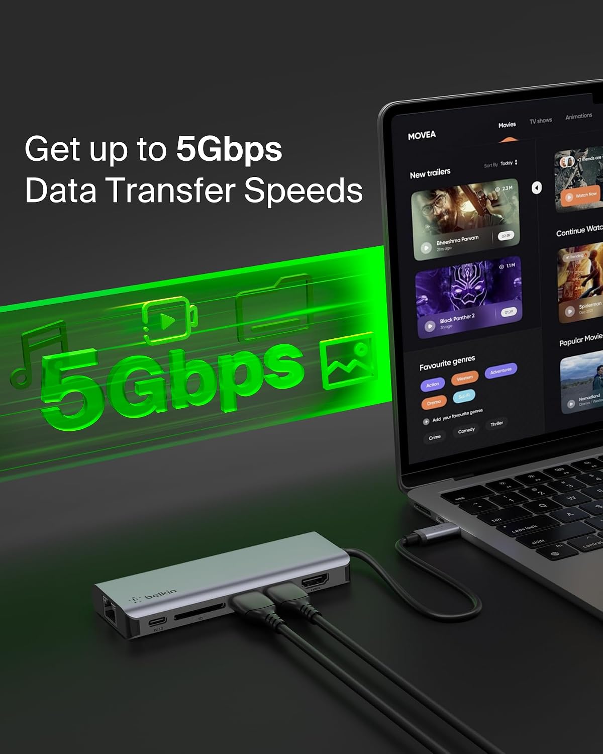 Thumbnail 4 de Belkin USB C Hub 6-in-1 for laptops