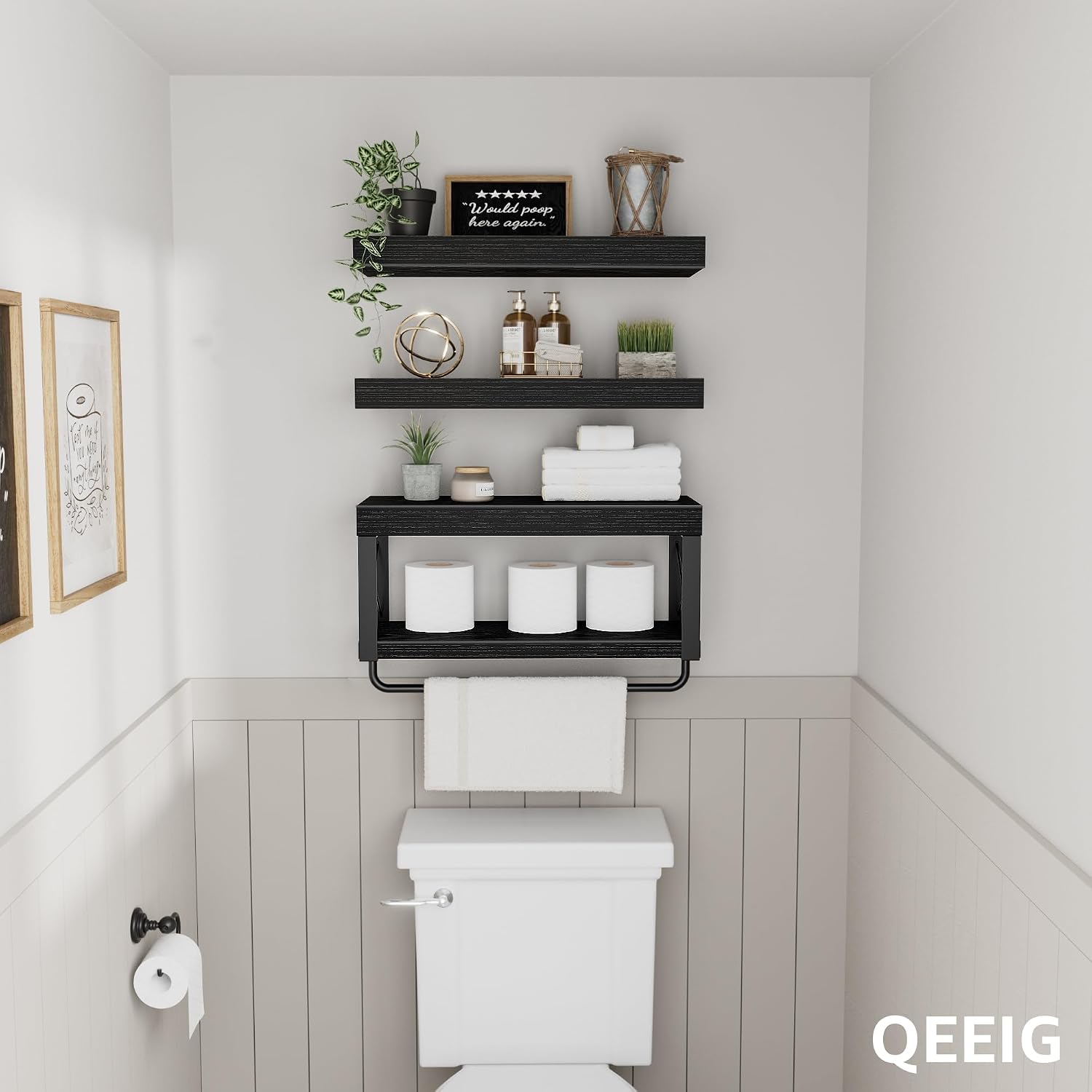 Detalle 2 de QEEIG Bathroom Shelves, 15.7-Inch