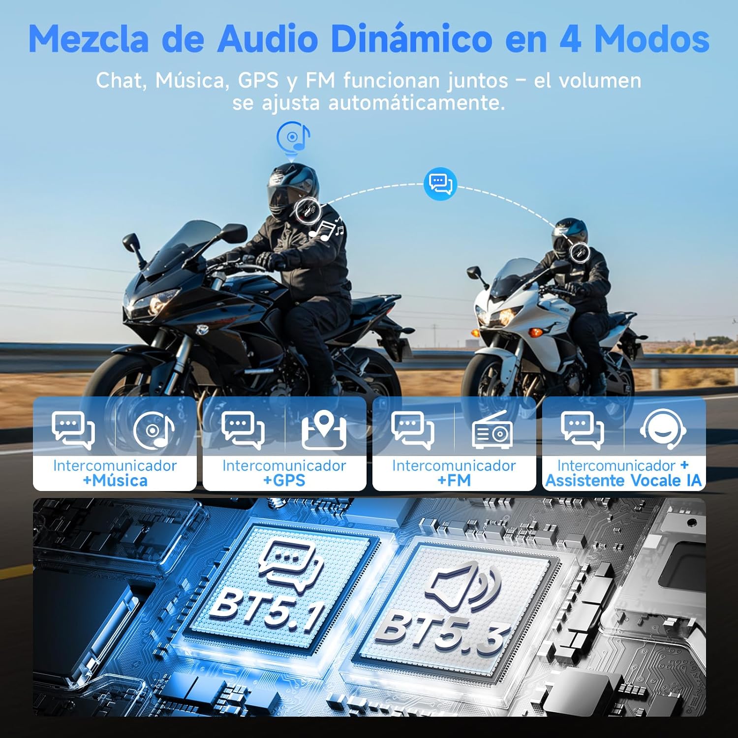 Thumbnail 4 de Moman H2S Intercom Casco Moto 2 Vías