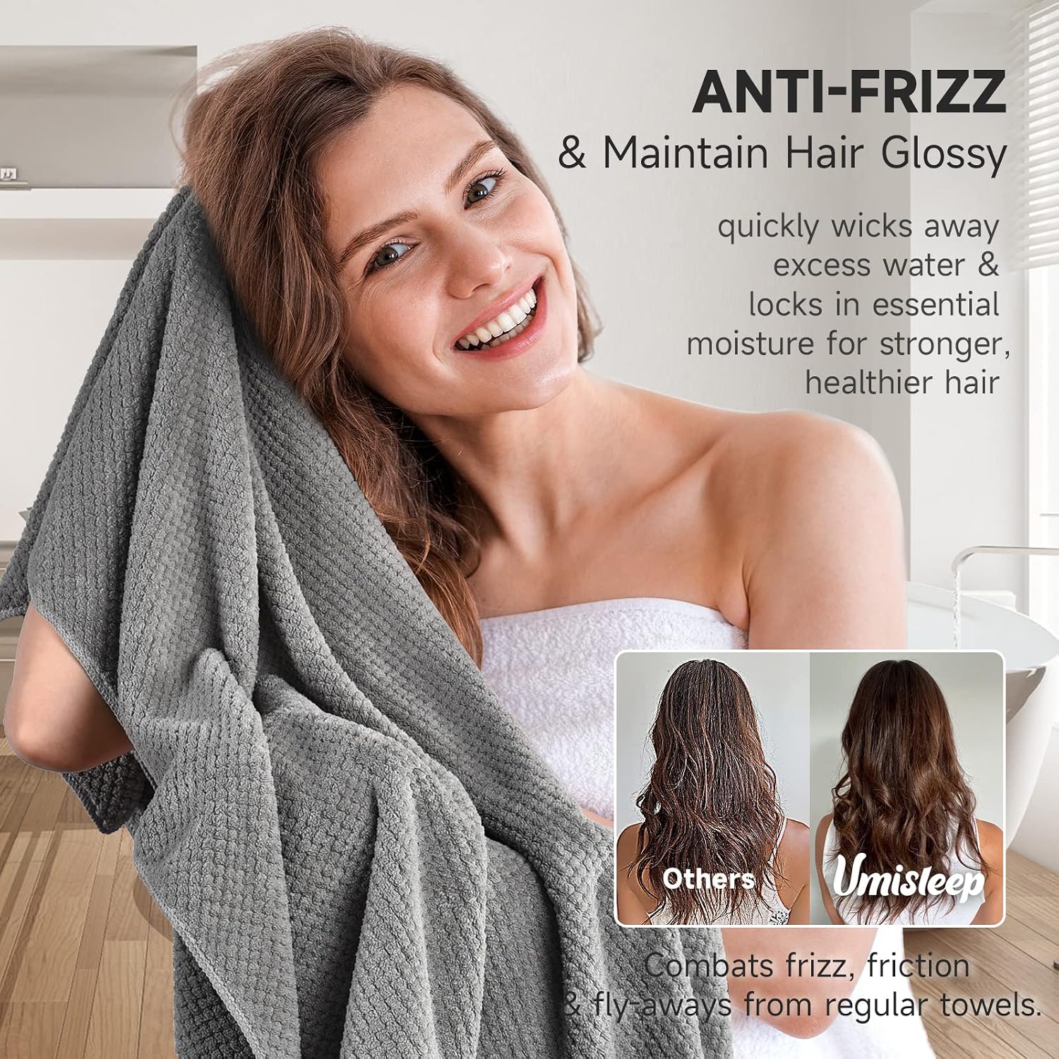 Detalle de Umisleep Extra Large Microfiber Hair Towel 40x30