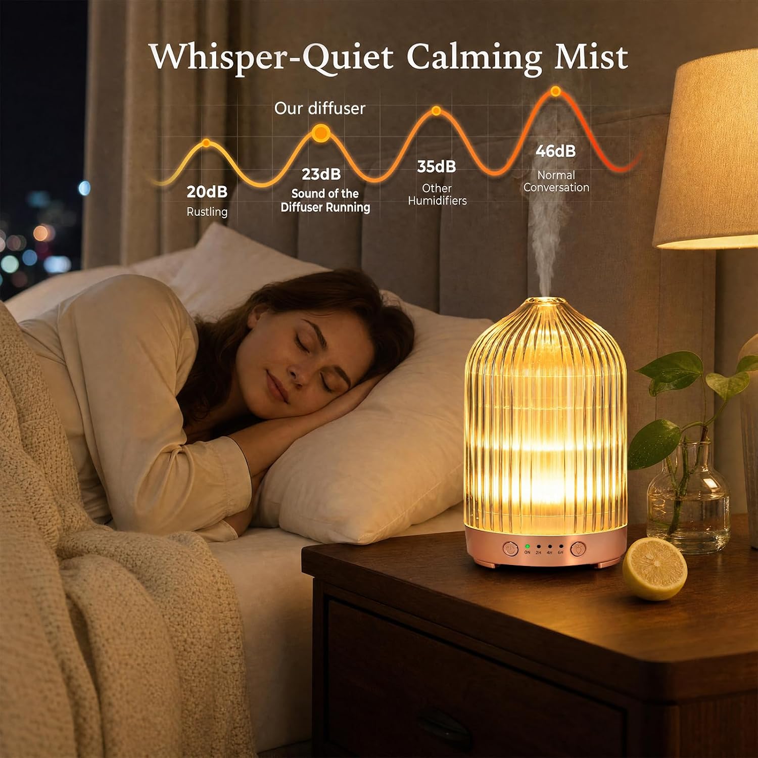 Thumbnail 3 de Essential Oil Diffuser Glass Electric Aromatherapy Diffuser with 200ml Tank