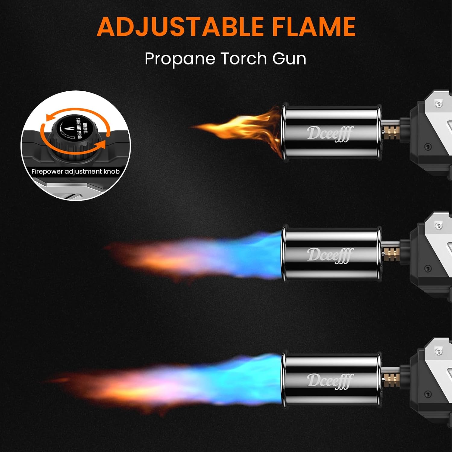 Detalle de Dceefff Propane Torch Gun Sliver プロパントーチガン シルバー 着脱式・炎調整機能付き