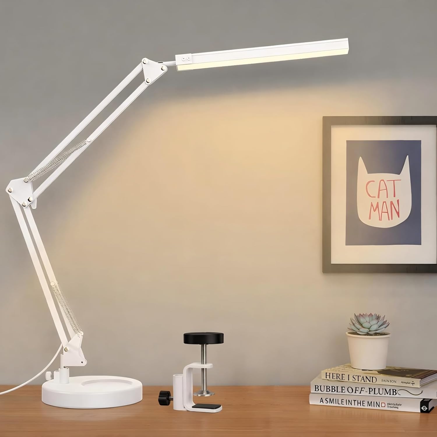 Thumbnail 6 de SKYLEO LED Schreibtischlampe mit Clip und Sockel – Augenschutz, 3 Lichtmodi, 10 Stufen Helligkeit, USB 5V/2A, Schwarz