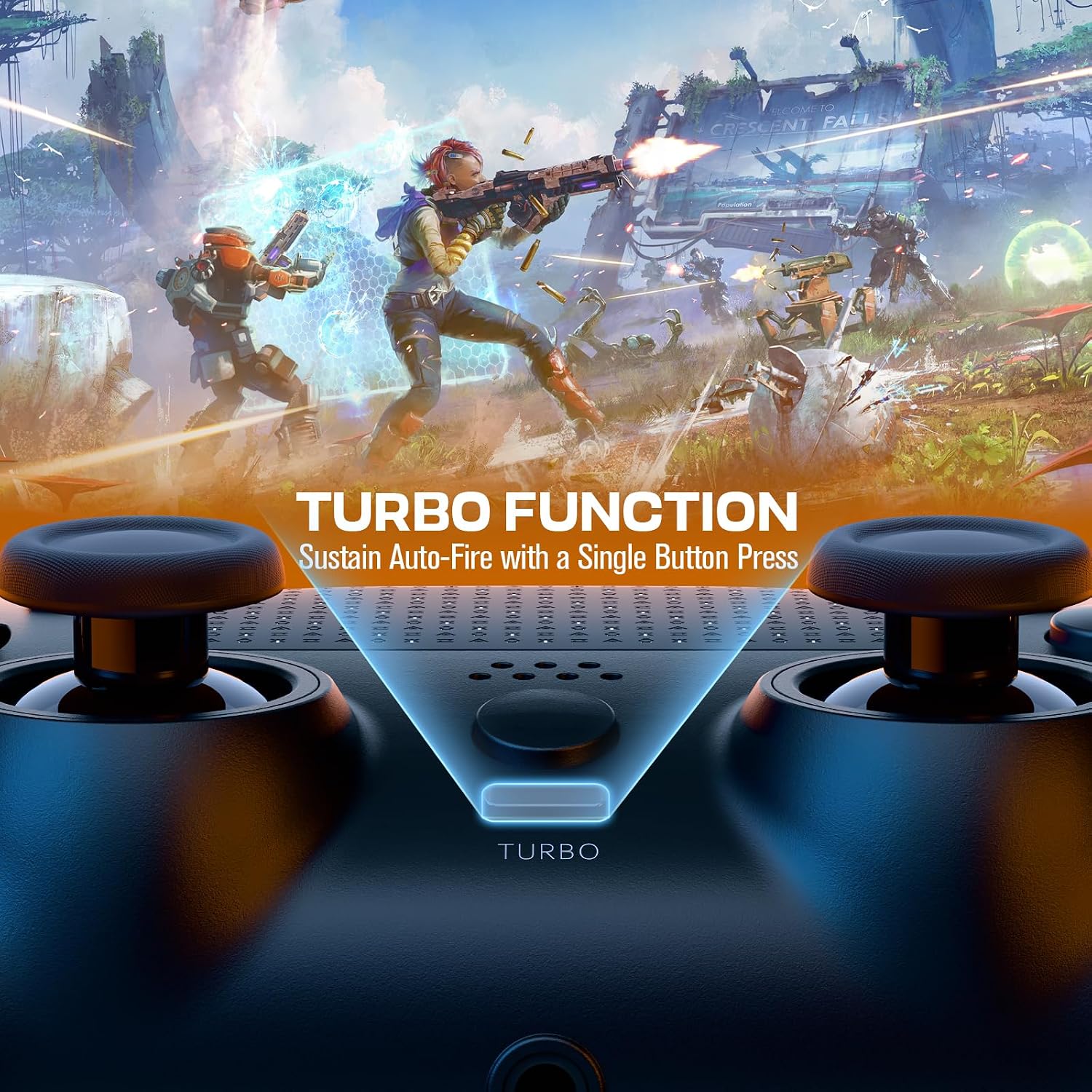 Detalle de CHEREEKI Wireless Controller for PS4: Multi‑Platform Bluetooth Gamepad with Back Buttons and Turbo