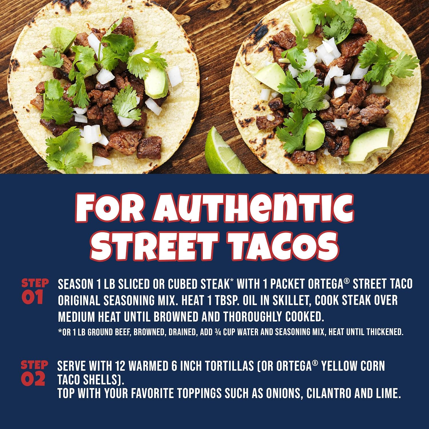 Thumbnail 6 de Ortega 1165247 Original Street Taco Seasoning Mix, 12 x 1-Ounce Packets