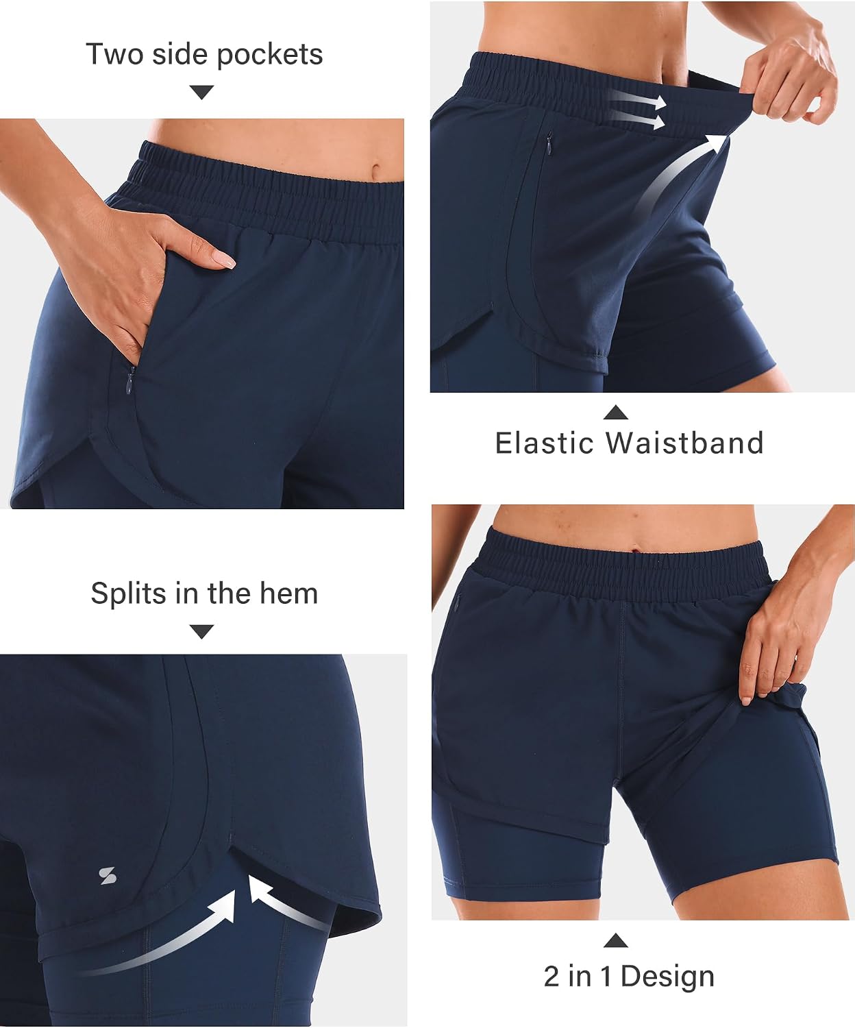 Detalle 1 de Stelle 2-in-1 Running Shorts