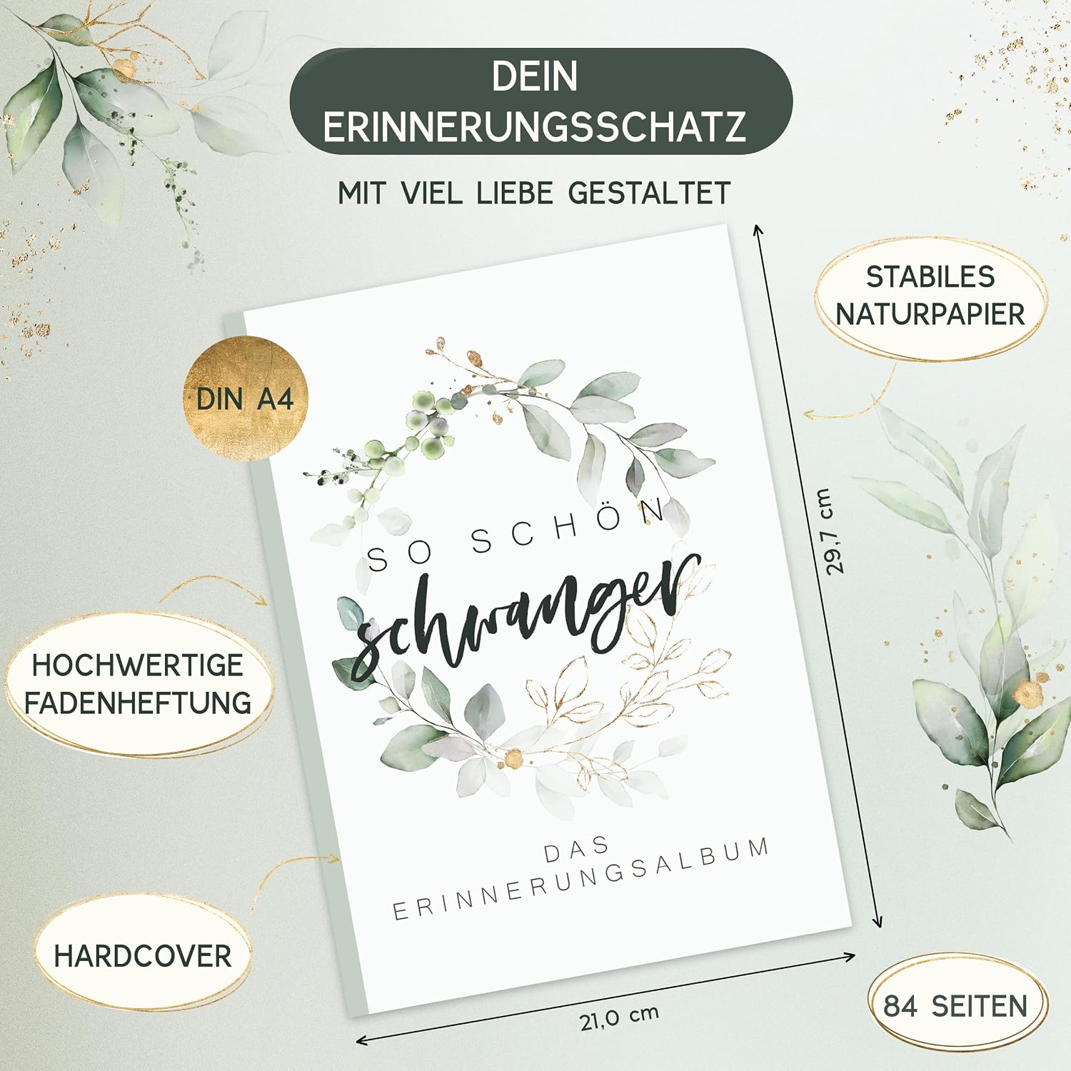 Detalle 2 de HIMMEL.HERZ.PAPIER Schwangerschaftstagebuch So schön schwanger