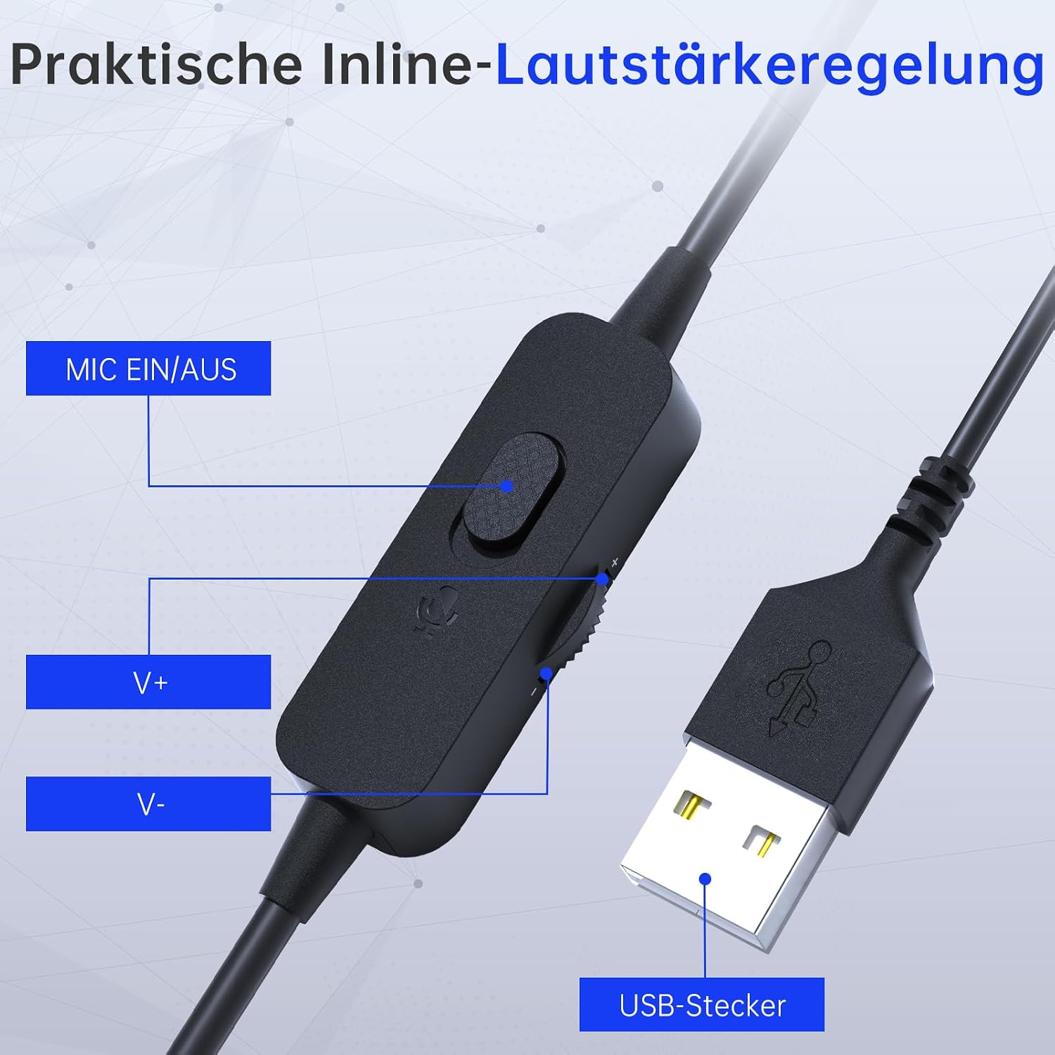 Detalle 2 de syndesmos USB Headset mit Mikrofon 135 g