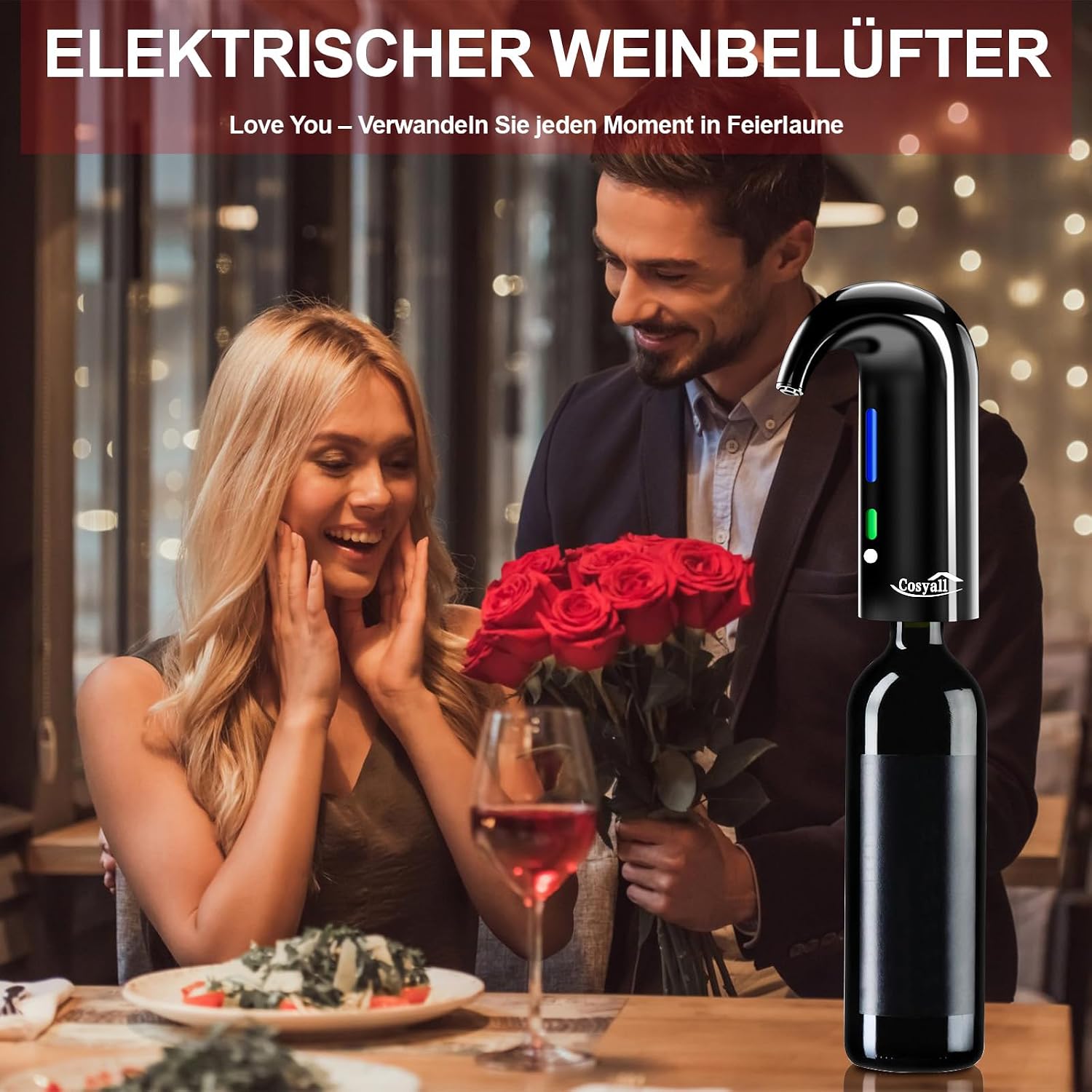 Detalle de Cosyall Elektrischer Wein Dekanter mit 6,5 cm