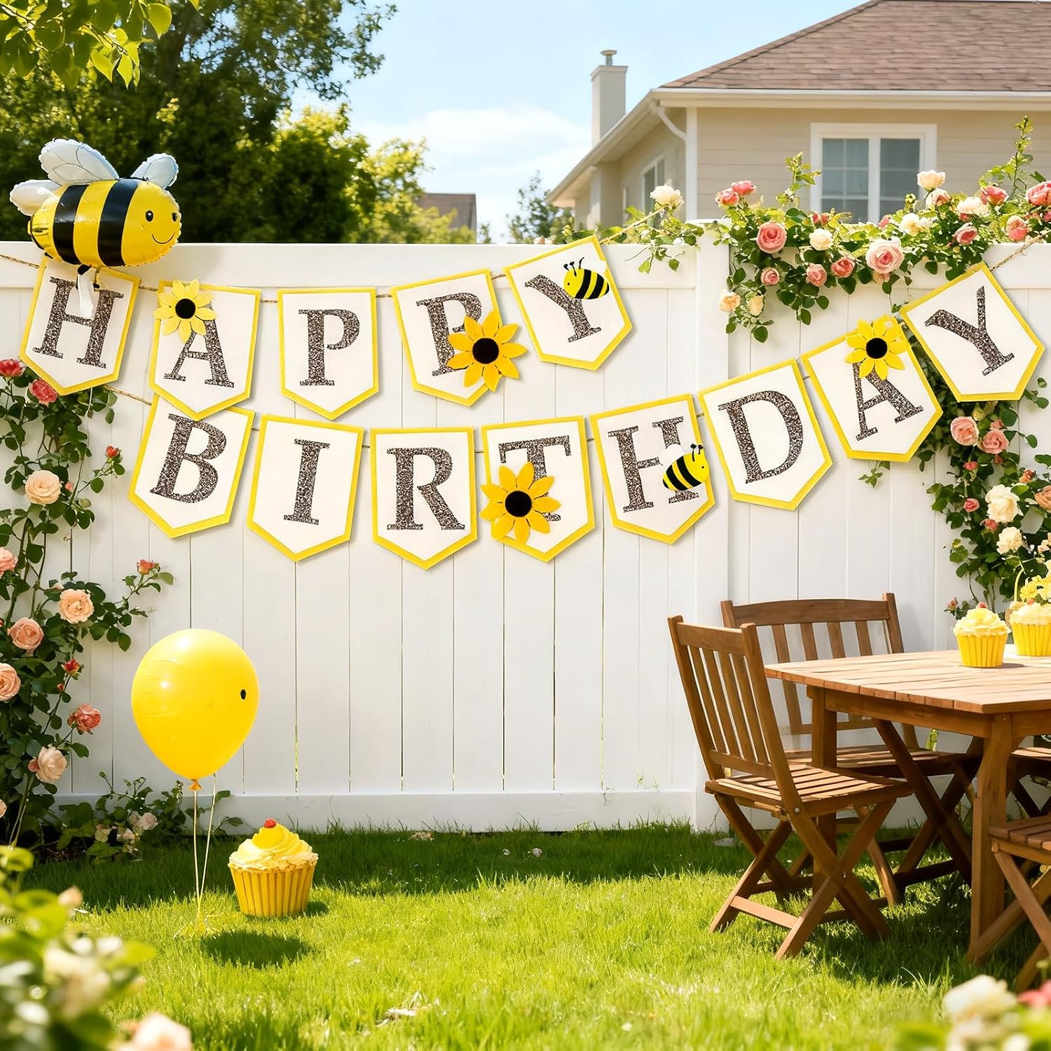Thumbnail 5 de SUNBEAUTY Girlande Sonnenblumen Happy Birthday 2,5 m