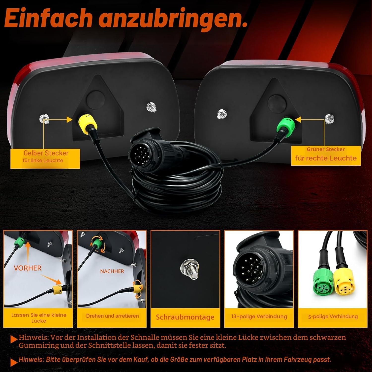 Detalle 2 de Aissom Rückleuchten Set 12V für Anhänger