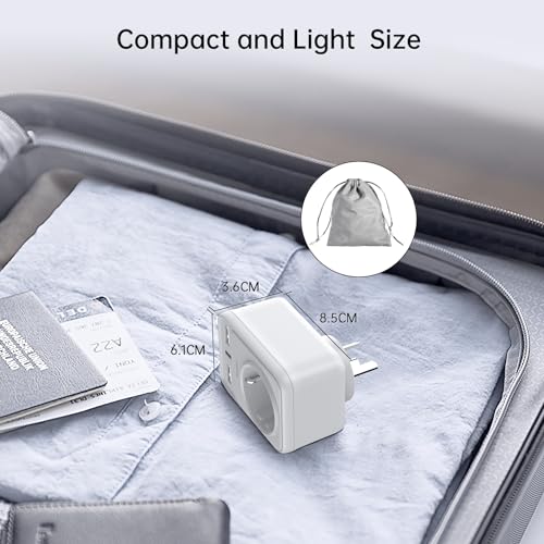Detalle de Sameriver Reiseadapter Australien Typ I – 4-in-1 Steckdosenadapter mit USB