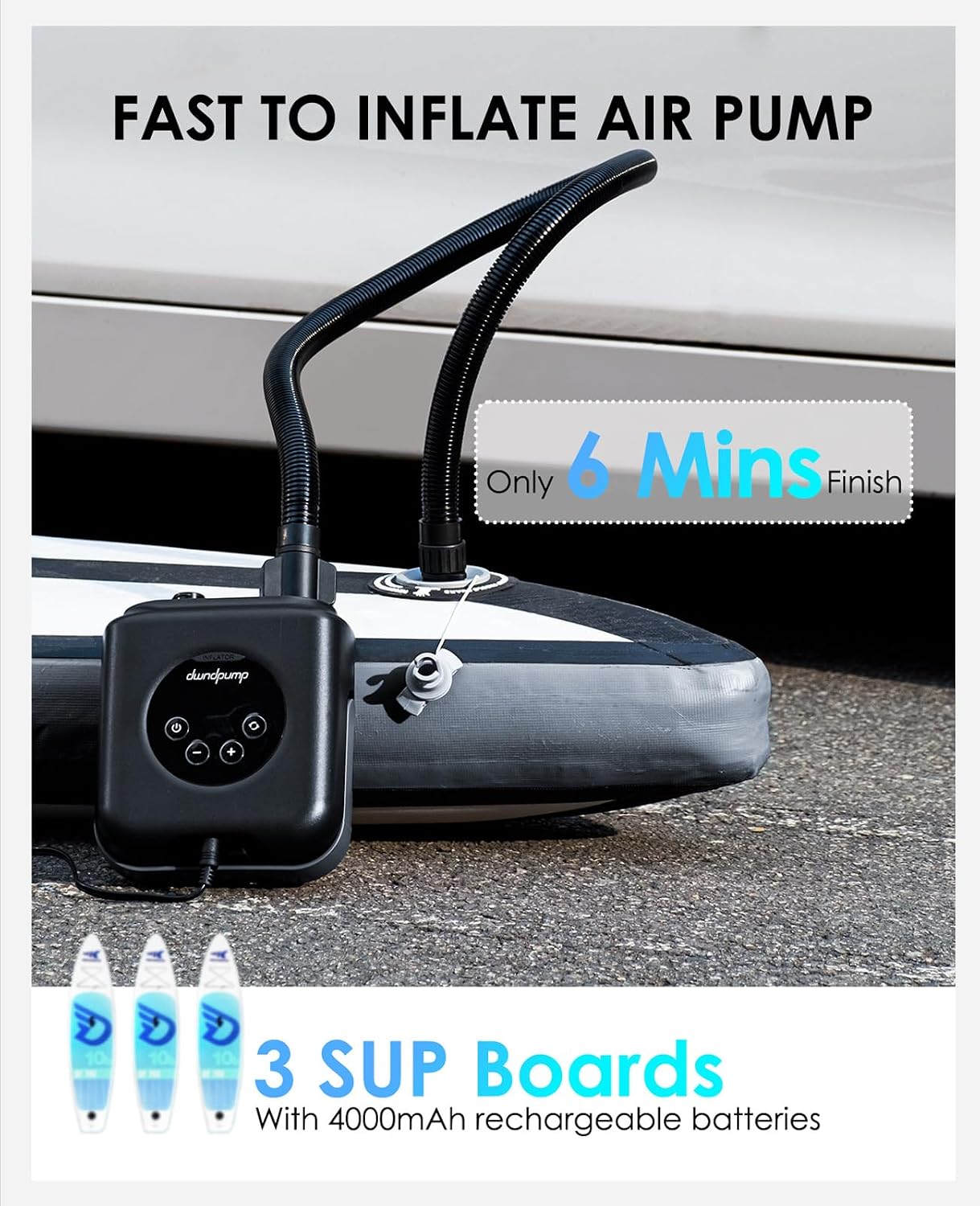 Detalle 2 de dwndpump Pompa Elettrica SUP 20 PSI: gonfiaggio rapido e portatile per SUP e altre attività