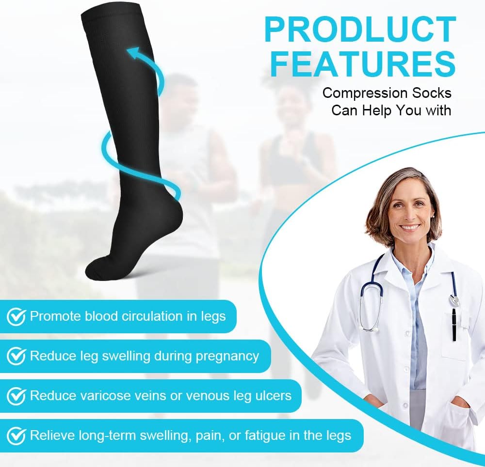 Detalle de ACWOO Chaussettes compression 15-20 mmHg