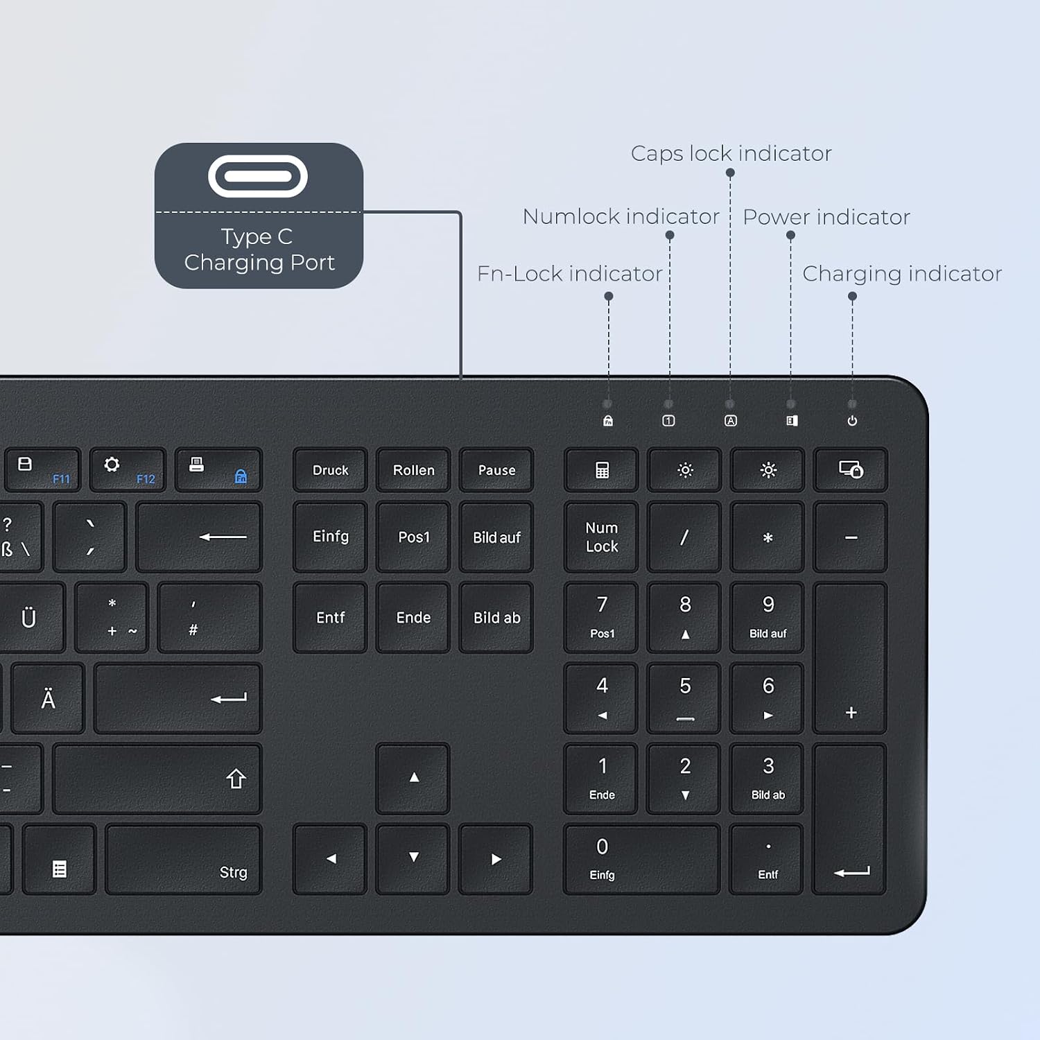 Detalle 2 de seenda SK38-3 wireless keyboard set