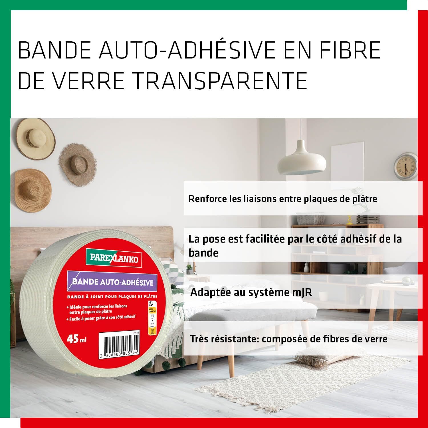 Thumbnail 2 de Parexlanko Bande Auto-Adhésive en Fibre de Verre — Transparente, 50 mm x 45 m