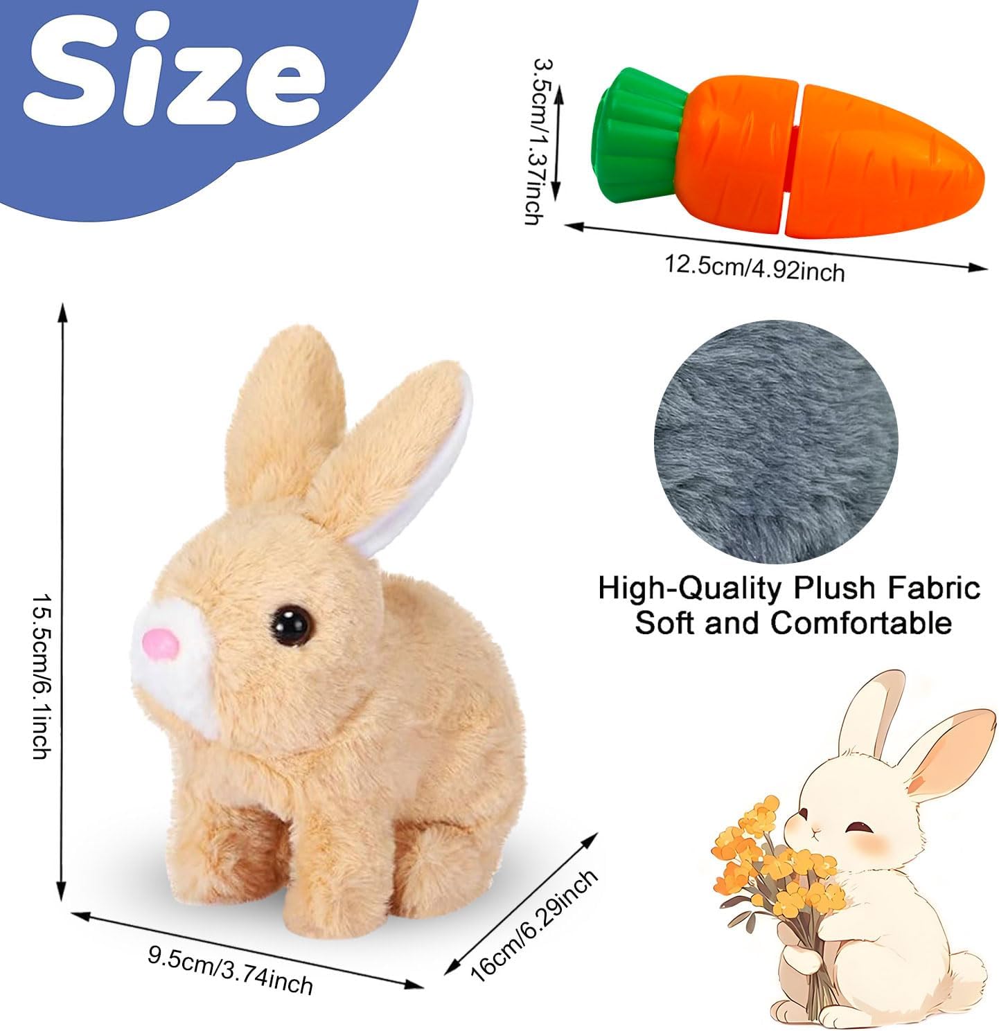 Thumbnail 1 de Sunshine smile hüpfendes Kaninchen – sprechender, interaktiver Plüschhase mit Geräuschen