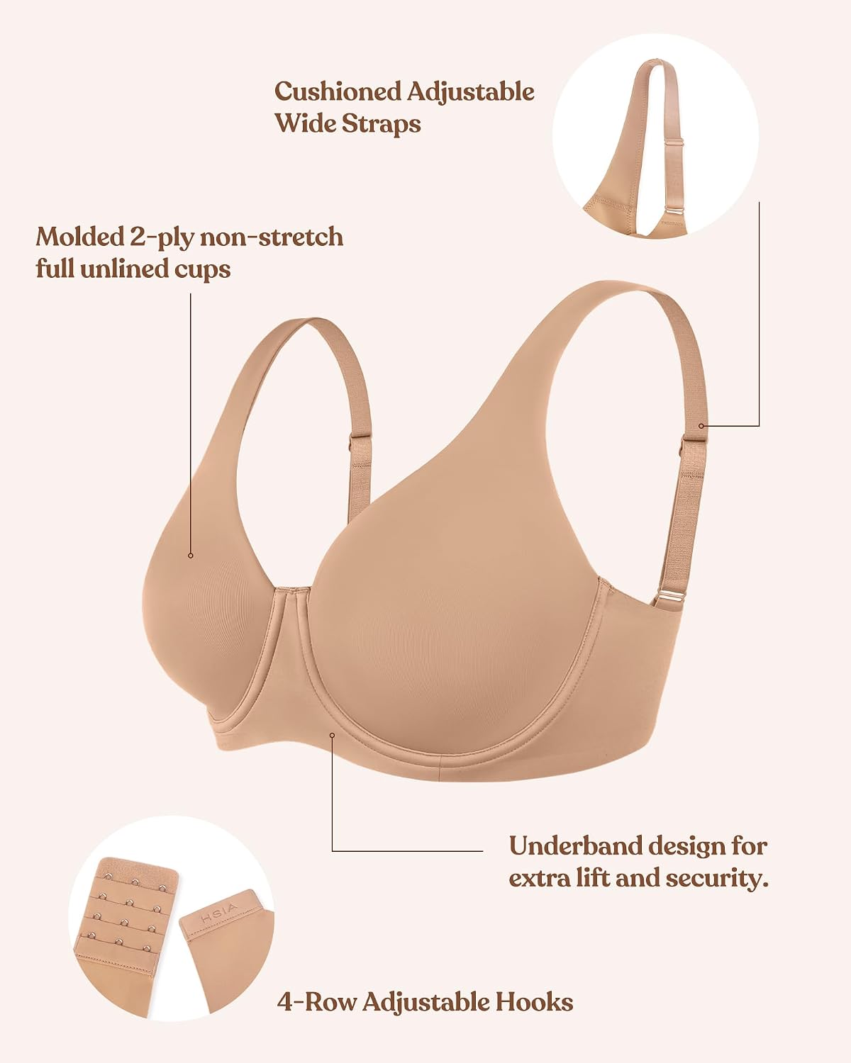 Thumbnail 4 de HSIA Minimizer Bra with Underwire