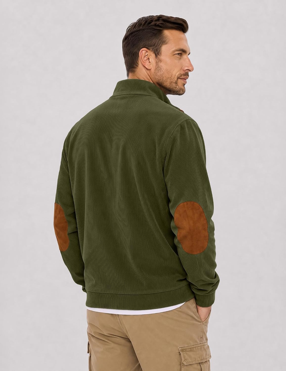 Detalle de JMIERR Mens Warm Corduroy Sweatshirt with Pockets