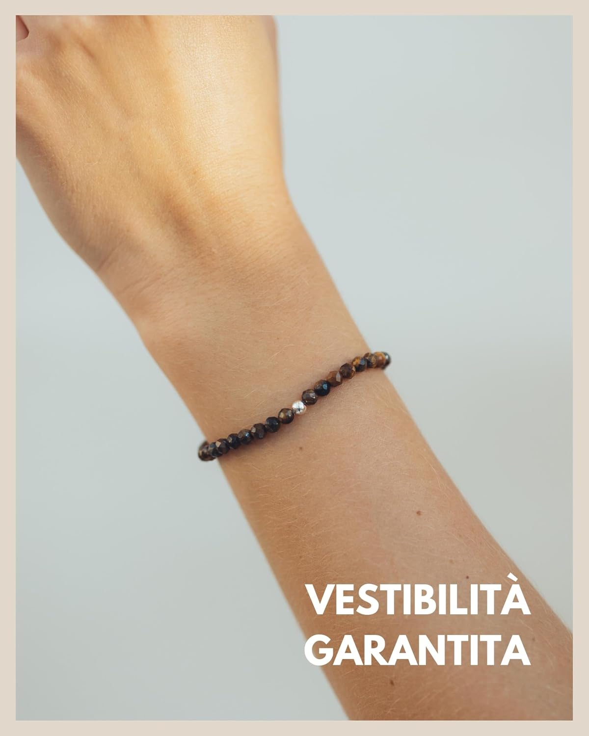 Detalle de GD GOOD.designs EST. 2015 Bracciale da donna in perle e pietre naturali con perle d’argento 925 e sacchetto regalo