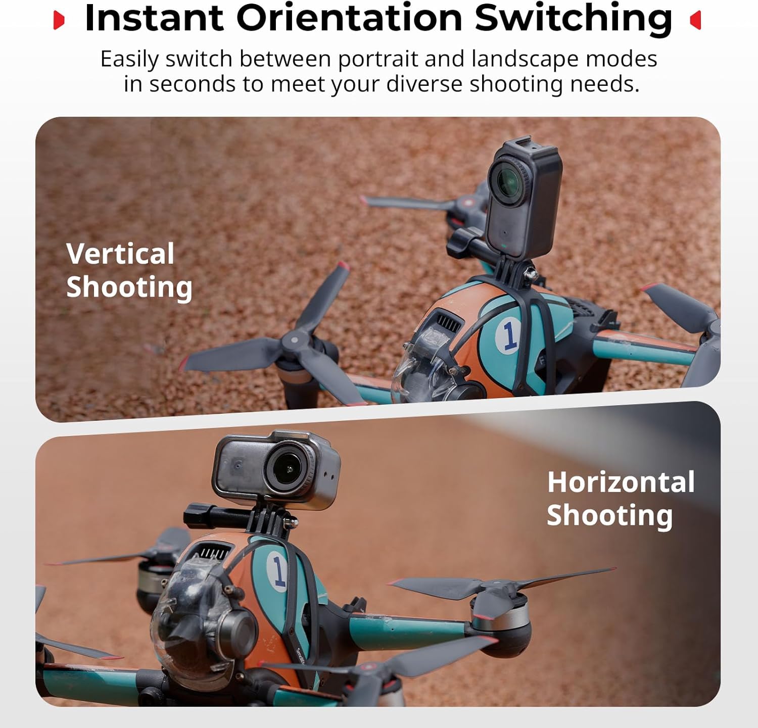 Thumbnail 1 de SmallRig Kit gabbia per action cam da verticale a orizzontale per DJI Osmo Nano (attacco slitta, foro 1/4"-20, sgancio rapido) – 5757