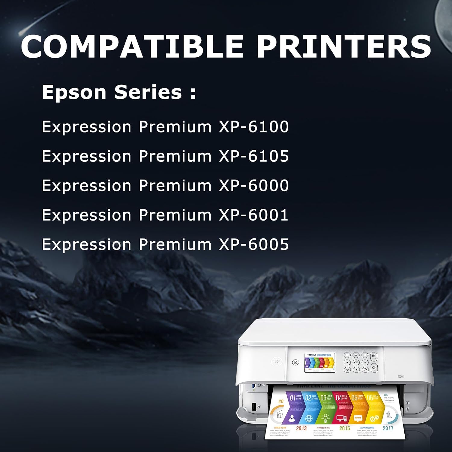 Detalle de DOUBLE D 202XL Ink Cartridges (1BK 1PBK 1C 1M 1Y) 5 Pack for Epson 202XL / Expression Premium XP printers
