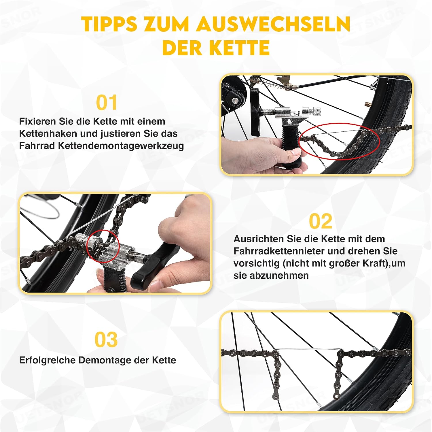 Thumbnail 5 de UETSNOR Kettennieter Fahrrad Set 6-12 Fach