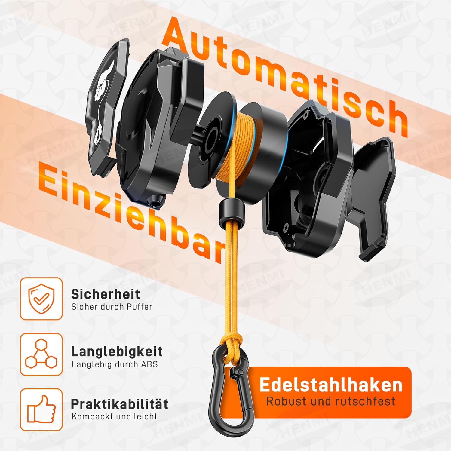 Detalle 1 de HENMI Abschleppseil Fahrrad 2,5 m 100 kg