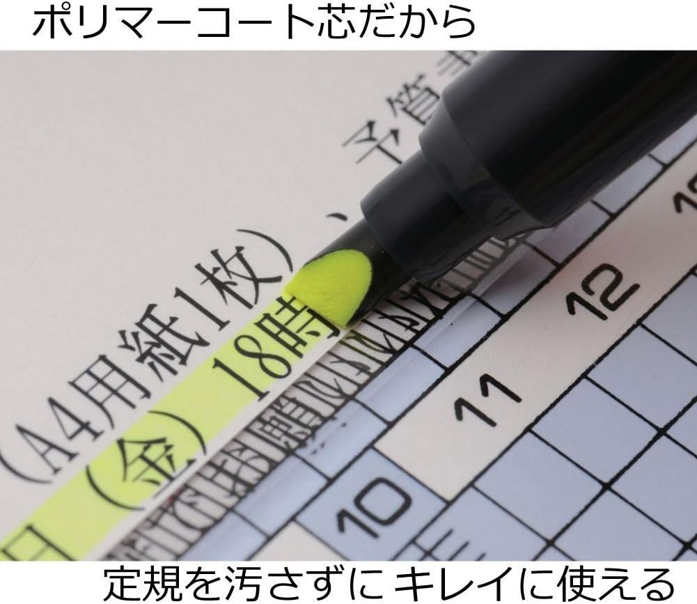 Detalle 2 de トンボ鉛筆 WA-TC91-10P 蛍光ペン 蛍コート ツインタイプ イエロー 10本組