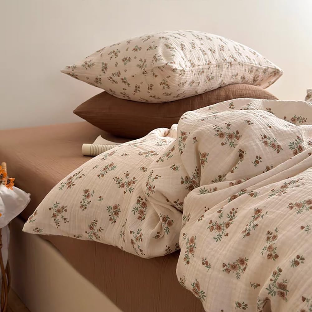 Detalle 2 de AShanlan Musselin Kissenbezug 40 x 80 cm – 2er Set aus 100% Baumwolle Musselin