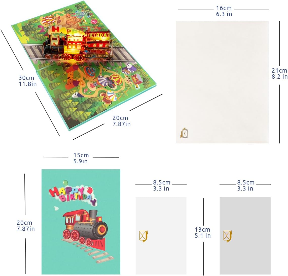 Thumbnail 1 de CNLITIHEKA Musical Train Birthday Card
