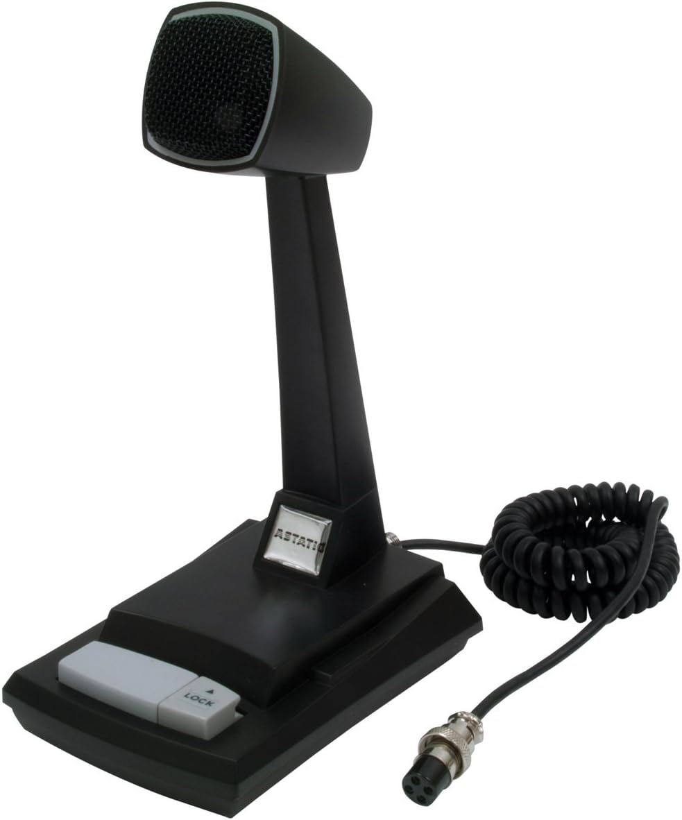 Detalle 2 de Micro de bureau Astatic 302-AST878DM CB noir avec commande Push-to-Talk/Lock-to-Talk