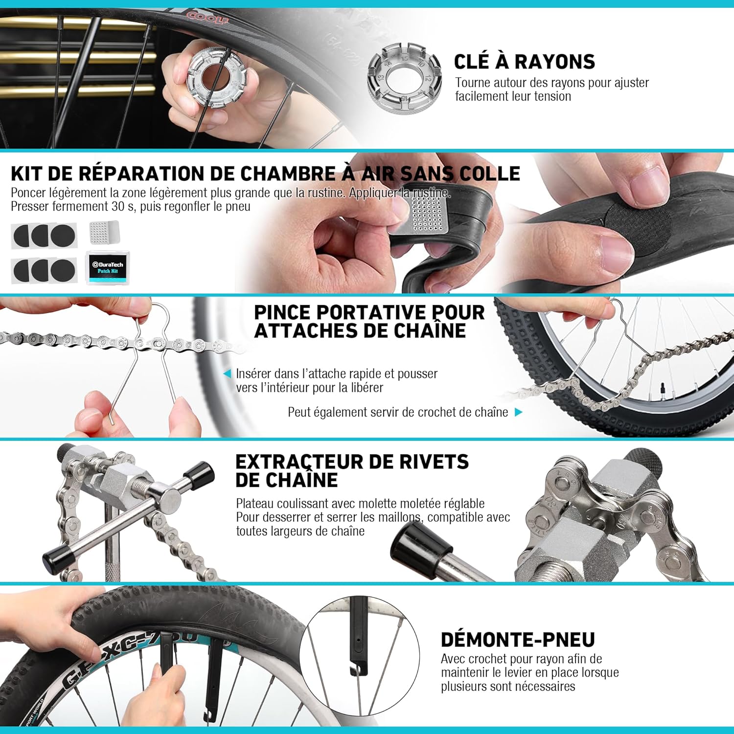 Thumbnail 4 de DURATECH Kit réparation vélo 31 pièces