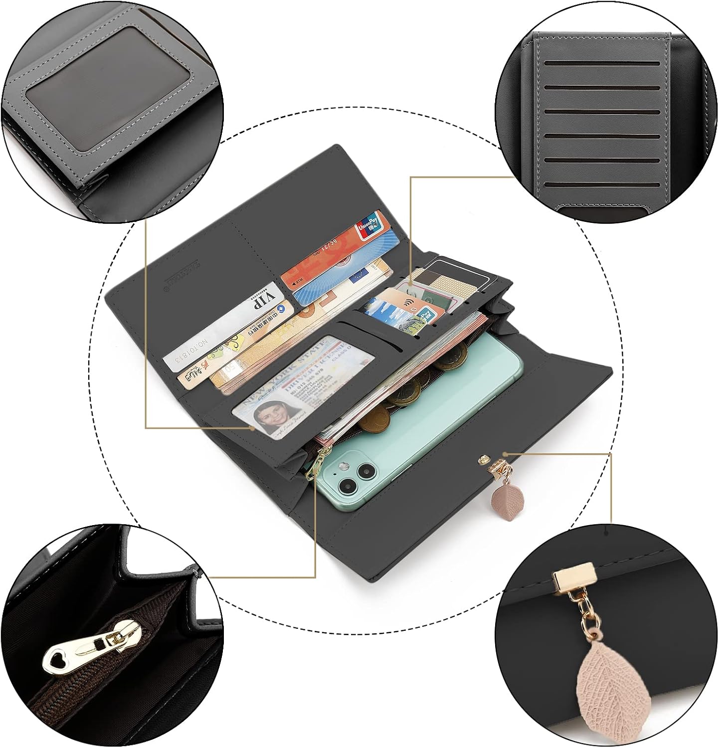 Thumbnail 3 de CALIYO Geldbeutel Damen Langformat 19 cm