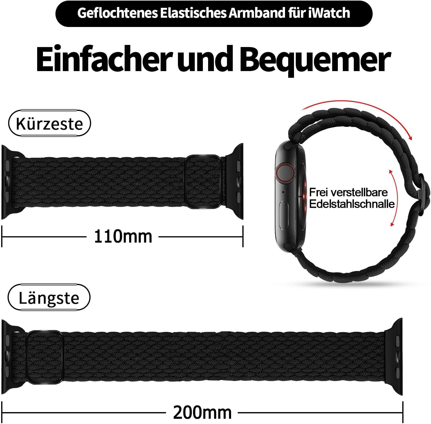 Thumbnail 3 de Nepfaivy Geflochtenes Armband Apple Watch 42–49 mm