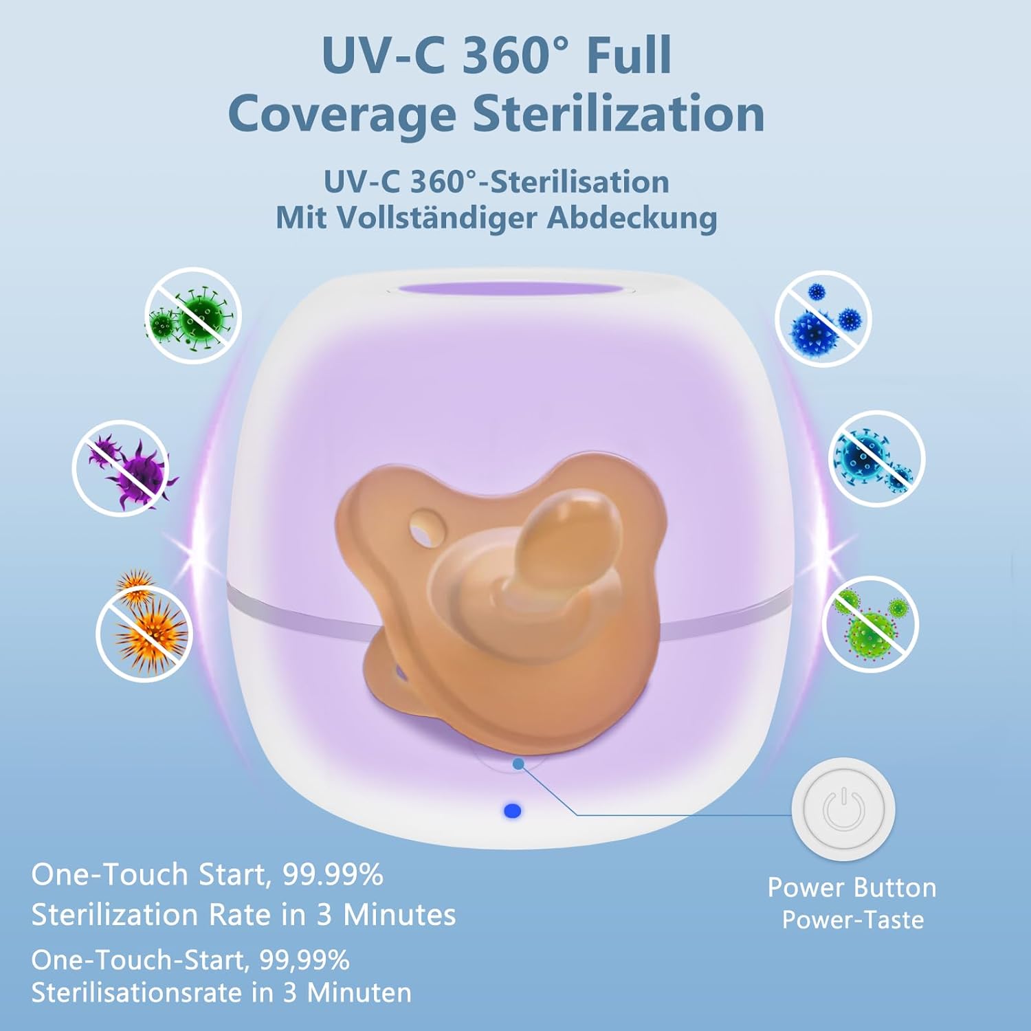 Thumbnail 2 de MOMMED Dummy Steriliser (Portable UV-C) – UV dummy steriliser with 3-minute cycles