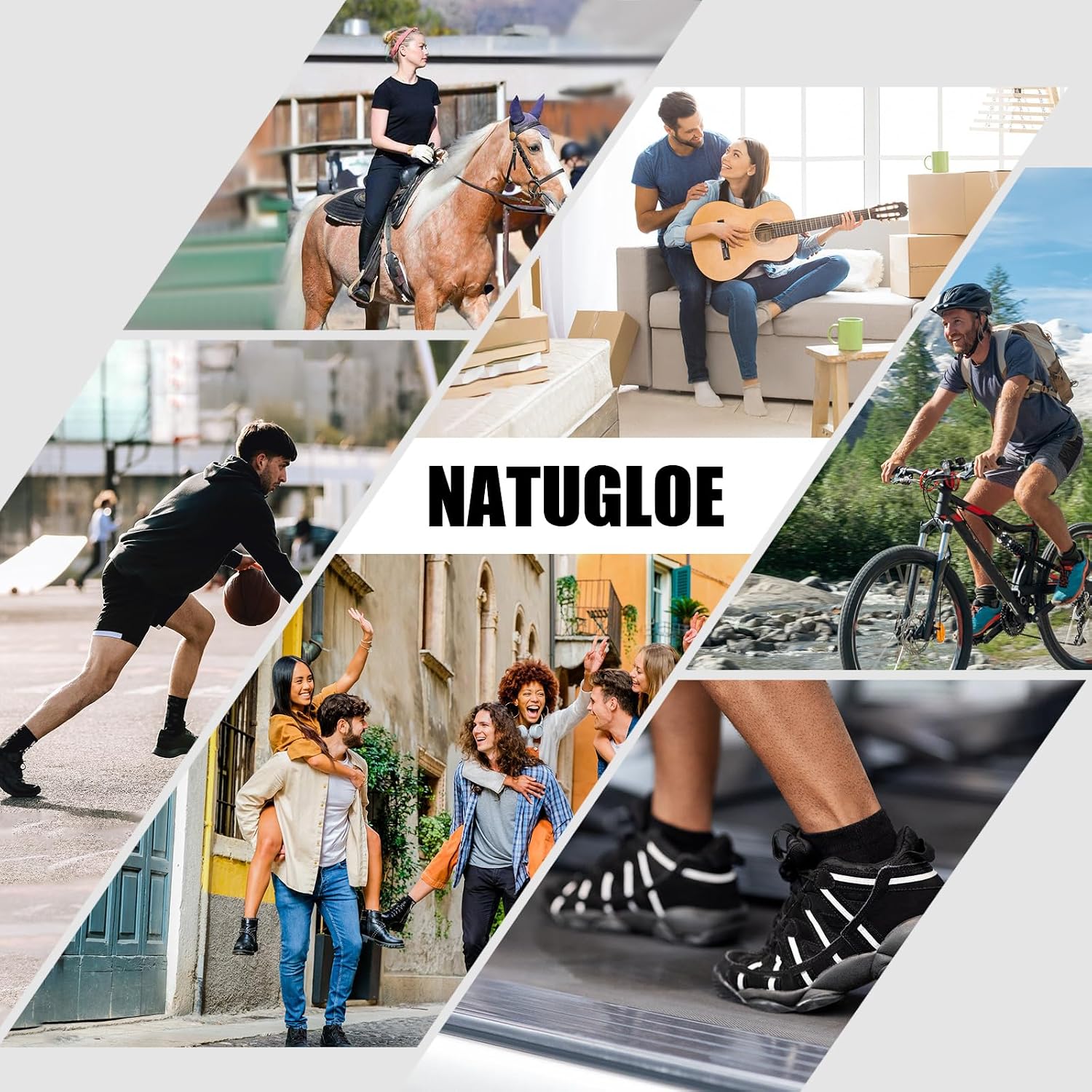 Detalle 2 de Natugloe Quarter Sportsocken 8 Paar Baumwolle