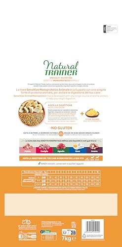 Detalle de Natural Trainer Sensitive No Gluten con Salmone, Cibo per Cani Adulti (7 kg)