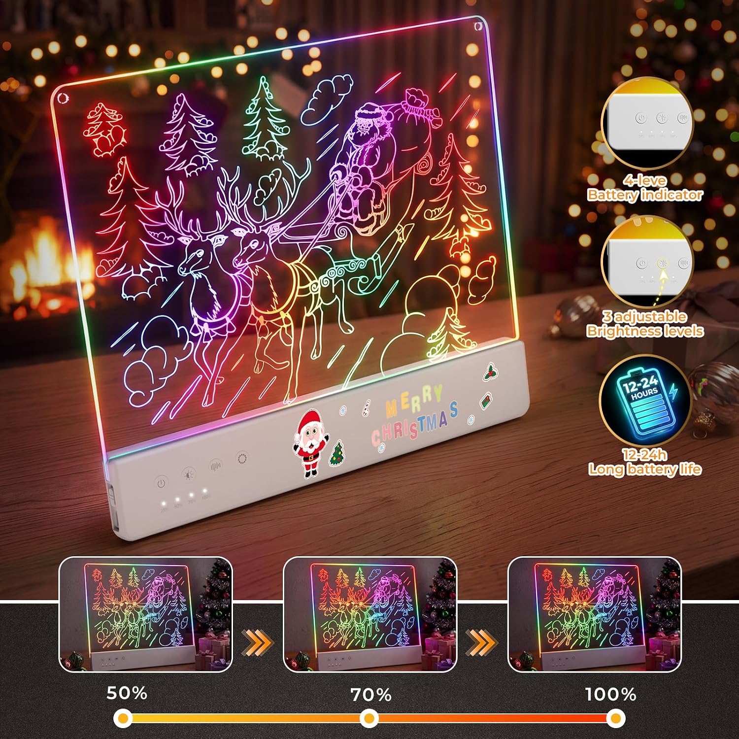Thumbnail 4 de Mukypixy 16-Inch LED Drawing Board for Kids, Rechargeable, 8 Colors