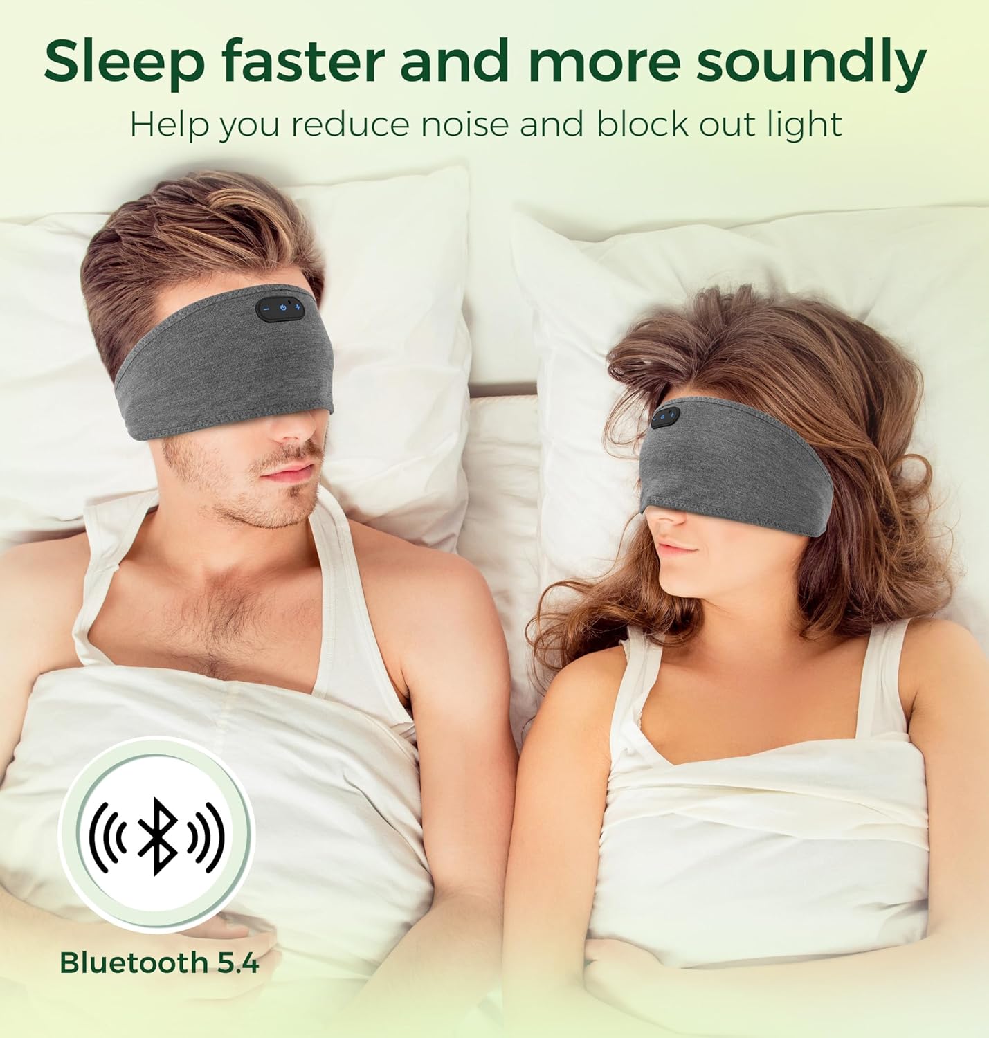 Thumbnail 5 de MUSICOZY Schlafkopfhörer aus Bambus-Baumwoll-Stoff – Bluetooth 5.4, 16 Std., Stirnband, ideal für Seitenschläfer, Yoga und Reisen