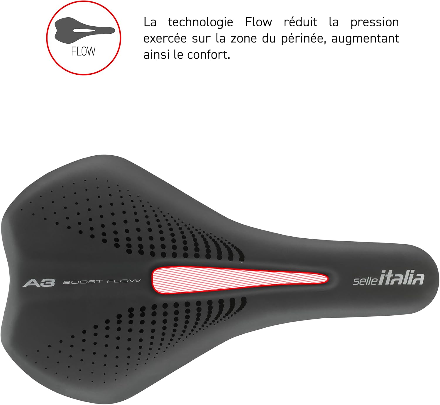 Thumbnail 4 de Selle Italia A3 Gel Flow – Selle de vélo de route confort avec canal anatomique et rembourrage en gel